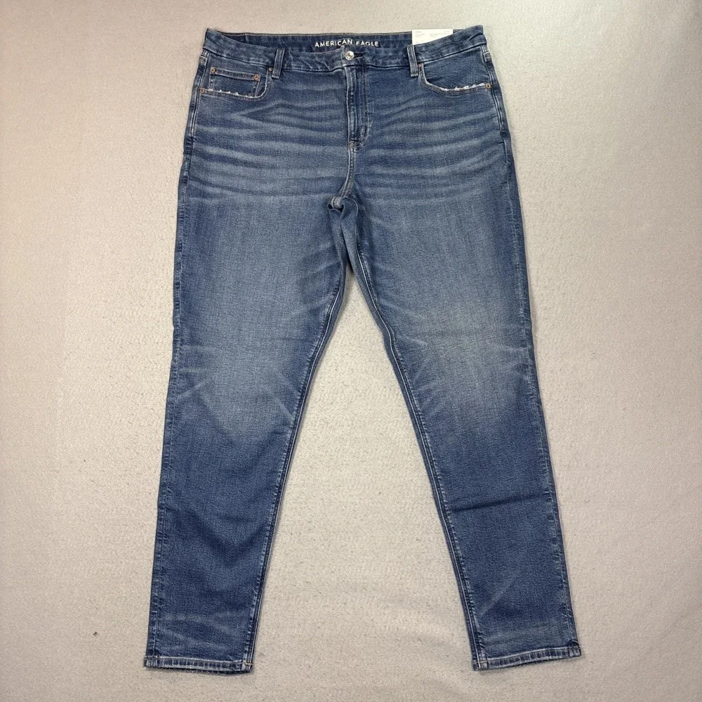 American Eagle Stretch Women Jean Curvy 90's Skinny Distressed Denim Sz 20L NWT